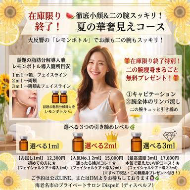 【在庫限り！】人気No.1！レモンボトル2ml徹底小顔＋二の腕痩身プレゼント