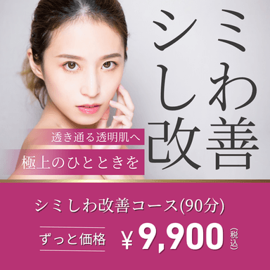 【人気ナンバー2！】透き通る透明肌へ★シミしわ改善コース(90分)