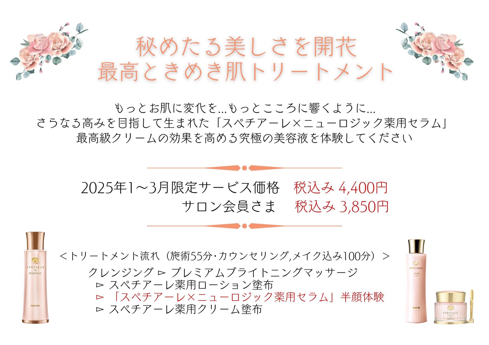 【サロン会員さま以外】最高ときめき肌トリートメント 55分