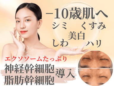 【新規 ポレーションでヒト幹細胞エクソソーム導入＆贅沢パック】シミ くすみ しわ 年齢肌 通常料金14,500円
