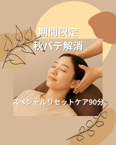 秋バテ解消！限定スペシャルリセットケア90分【A・上半身集中】