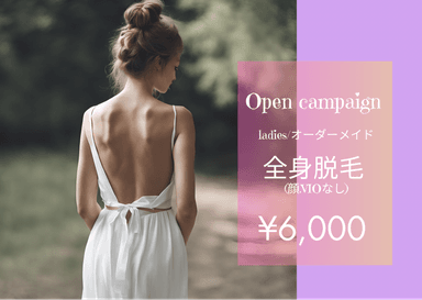 【新規限定】ladies★オーダーメイド全身脱毛(全身のみ)【純国産・認定脱毛器使用】 通常料金8,000円
