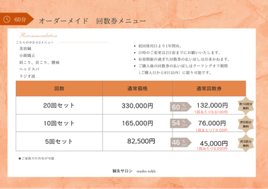 60分20回コースご契約