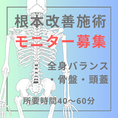 【モニター】根本改善施術40分（2.3回目）