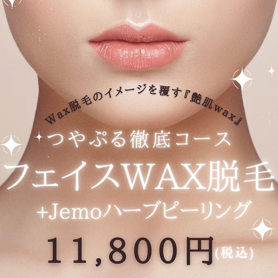 【W効果】艶肌ハニーWAX★フェイス脱毛＋肌育Jemoオリジナルハーブピーリング
