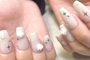 【ハンドネイル】ガラスフレンチ［オフ&ケア込み］ 120分