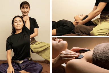 【12周年記念★】首や肩が辛い方へ。タイ古式90分＋ヘッド20＋ホットストーン10