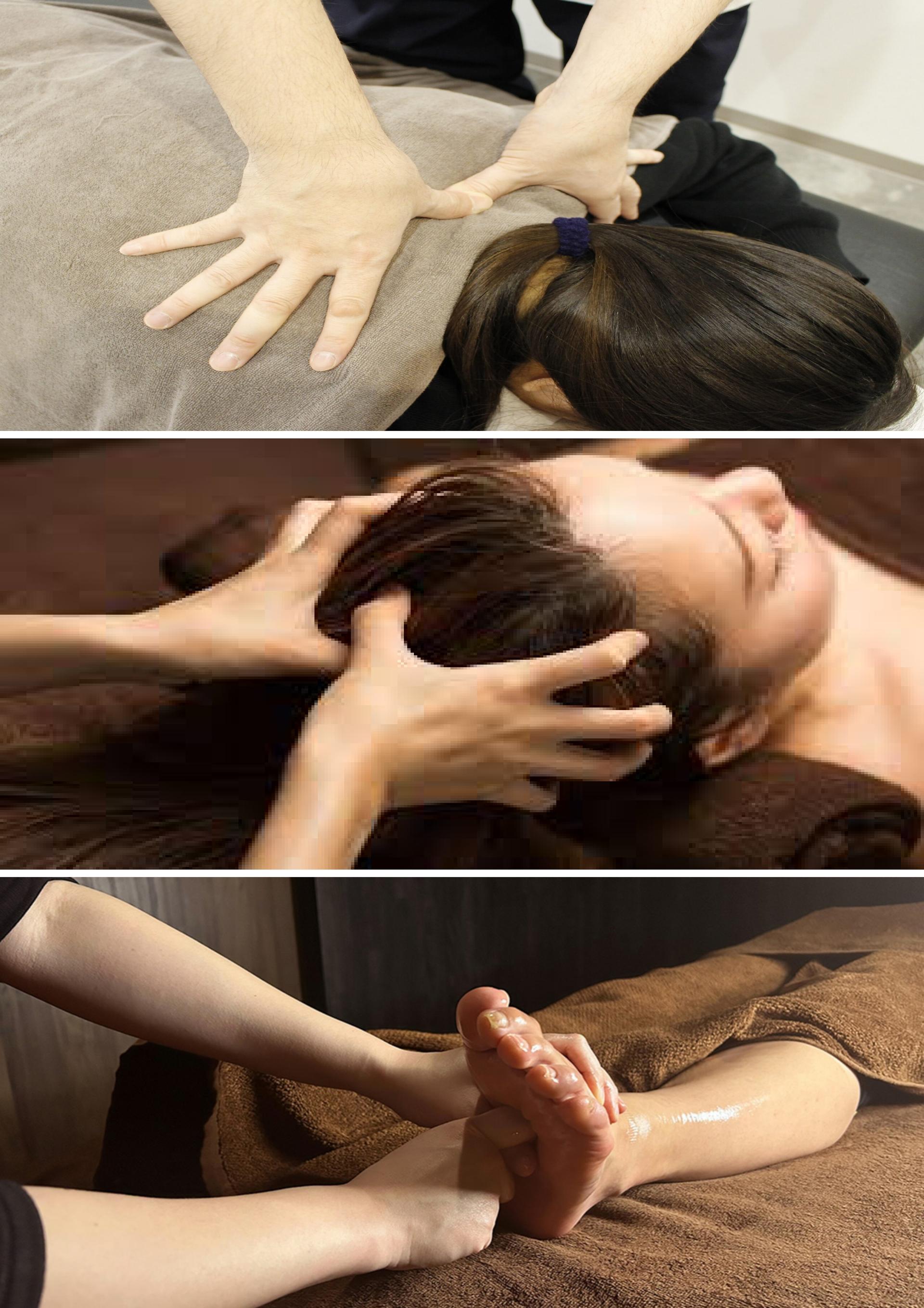 ★人気No3★超お得★【110分】ボディ60分＋オイルフット30分＋ヘッドスパ20分　 通常 14000円(税込)