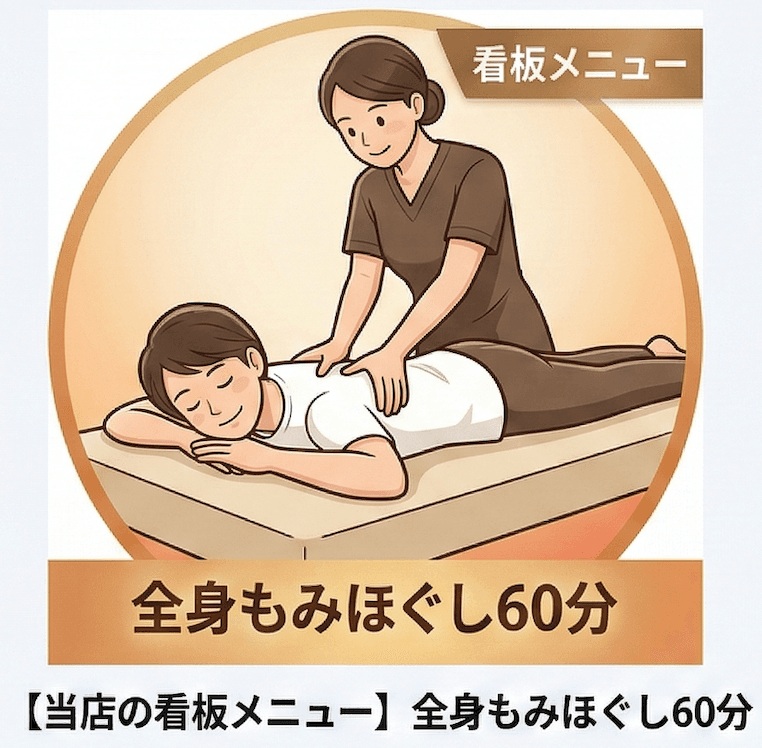 【当店の看板メニュー】全身もみほぐし60分◇迷ったらまずはコレ！